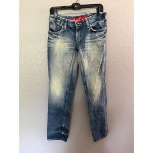 Cycle Japanese Denim‎ Jeans 28 MEDIUM Wash Distressed Straight Leg Low Rise